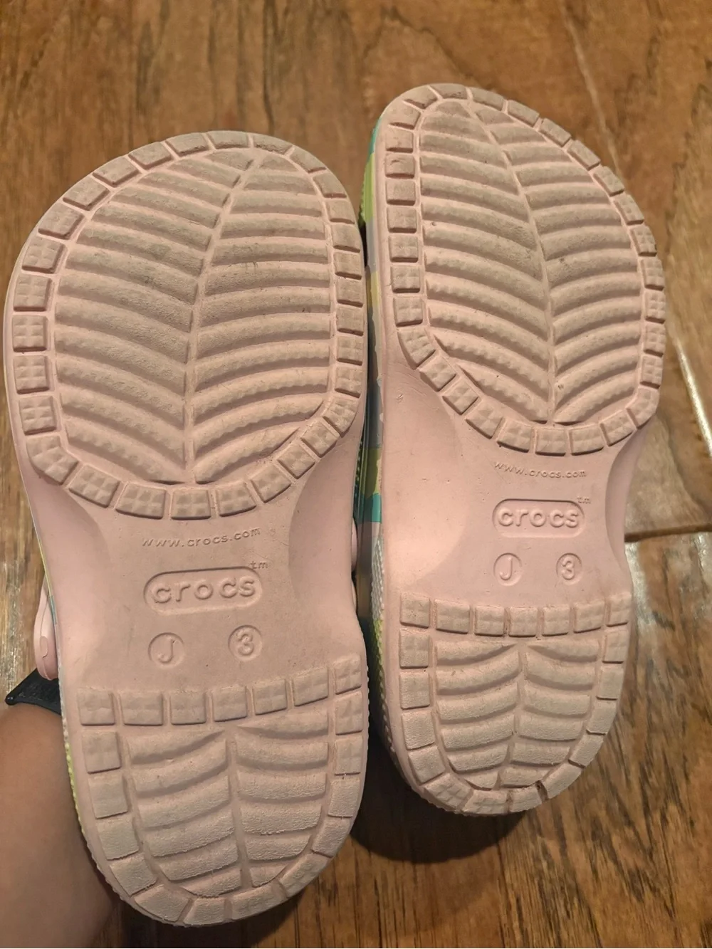 Girls Multicolor Pastel Crocs Baya With Jibbets size 3